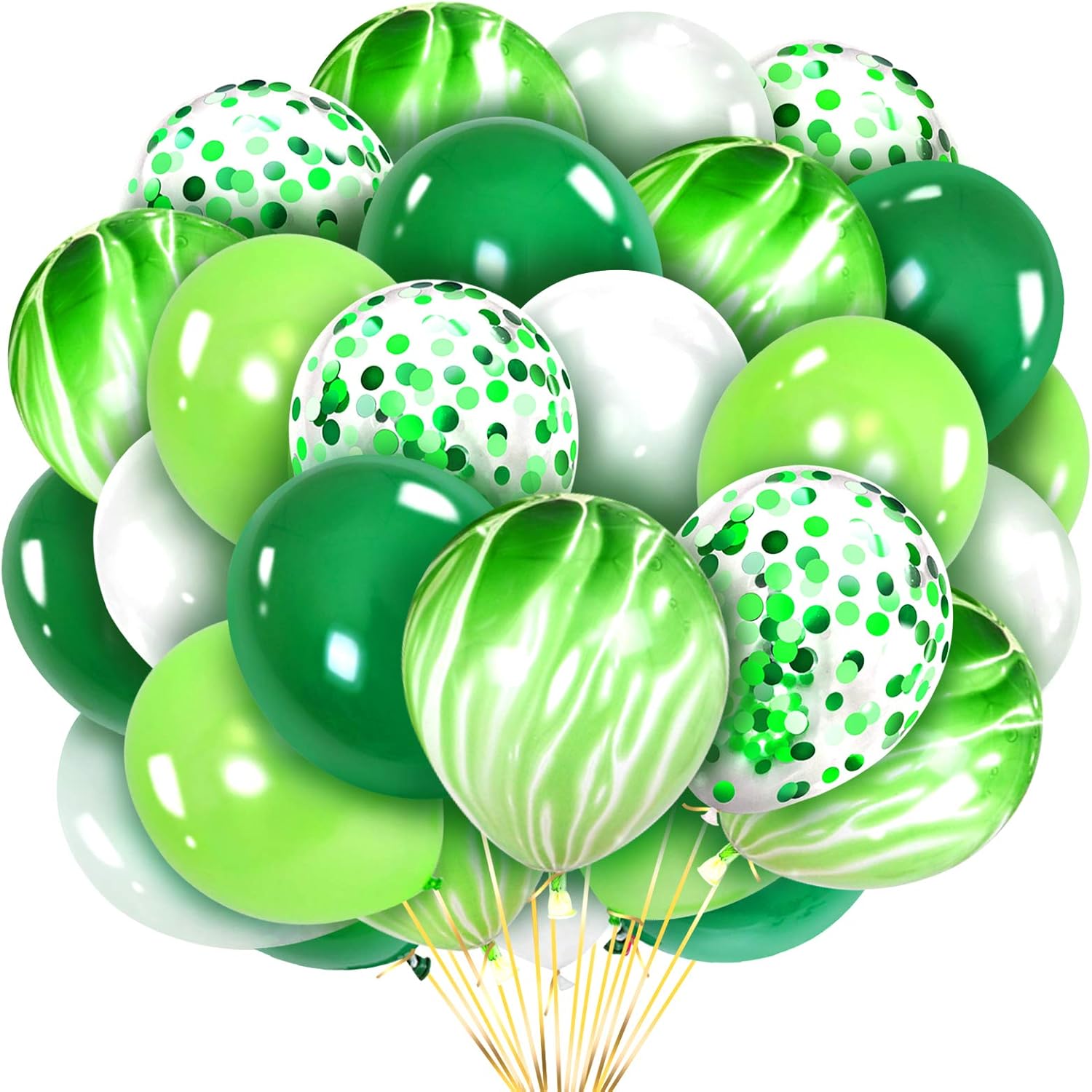 Dark Green& Light Green&Marble Agate Green&White&Green Prefilled