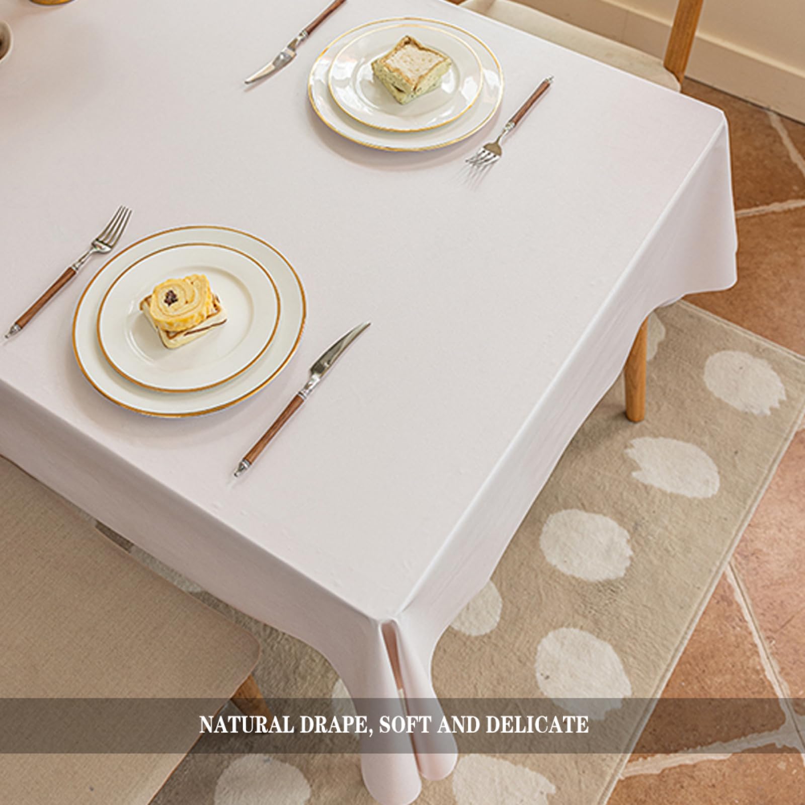 Tovaglia Riutilizzabile 140x200cm Tovaglia in PVC Tovaglia Lavabile per Cucina, Giardino, Matrimonio, casa, Picnic, Festa all'aperto