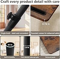 Vista 3 de Mesa Bandeja para Reposabrazos de Sofá para Sillón - Mesa Auxiliar Giratoria 360° con Altura Ajustable para Espacios Pequeños, Mesa Lateral