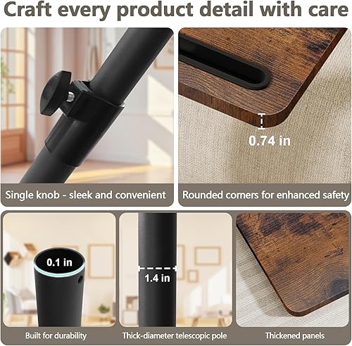 Miniatura 3 de Mesa Bandeja para Reposabrazos de Sofá para Sillón - Mesa Auxiliar Giratoria 360° con Altura Ajustable para Espacios Pequeños, Mesa Lateral de color