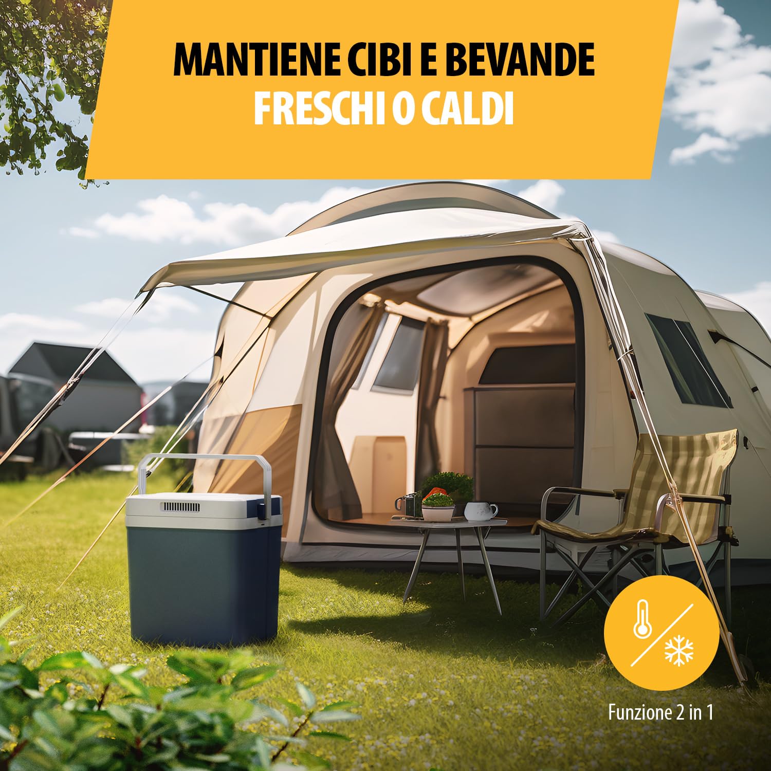 Tristar Frigorifero termoelettrico - 30 L - Ideale per il campeggio e i lunghi viaggi - Prese da 12 e 230 V - 2 modalità - Raffredda e riscalda - KB-7530