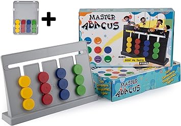 thinkmaster Master Abacus Rubik's Abacus Montessori Brain Teaser with Color Algorithm Builder