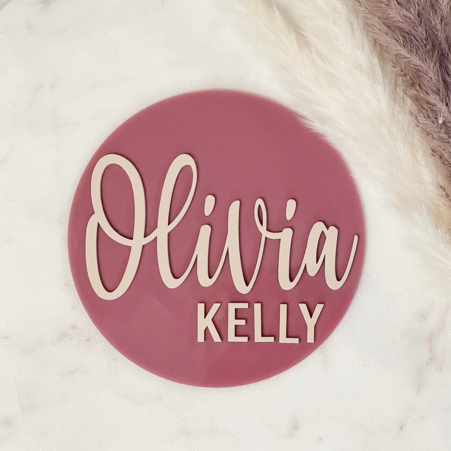 Acrylic Baby Name Announcement Sign - Custom Engraved 3D Baby Name Plaque - Birth Announcement Keepsake - Modern Newborn Photo Prop - Hospital Name Sign - Personalized Newborn Gift