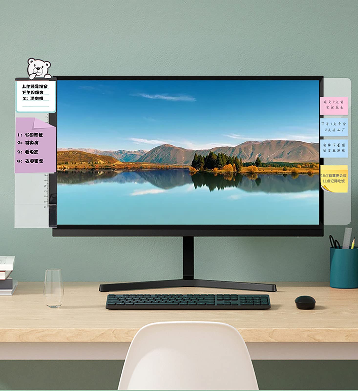 PC Monitor tablica informacyjna - tablica do notatek samoprzylepnych przezroczysta tablica materiały biurowe 10 sztuk