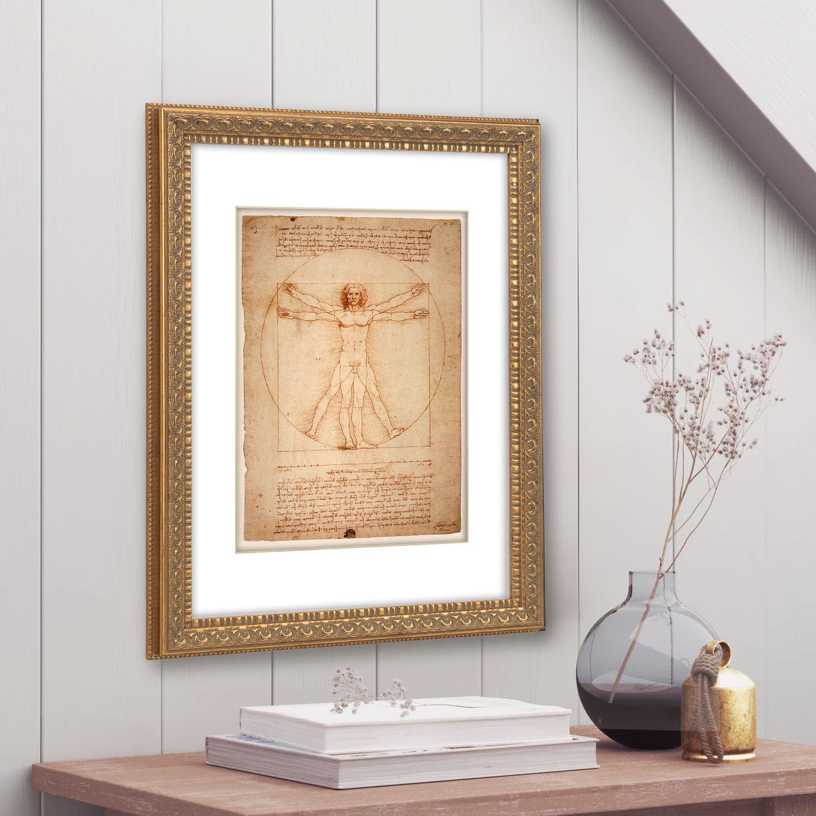Eitida 12x16 inches Antique Gold Ornate Picture Frame, With Mat for 9x12 inches photos, Plexi glass Protection, 2 Pack - Image 2