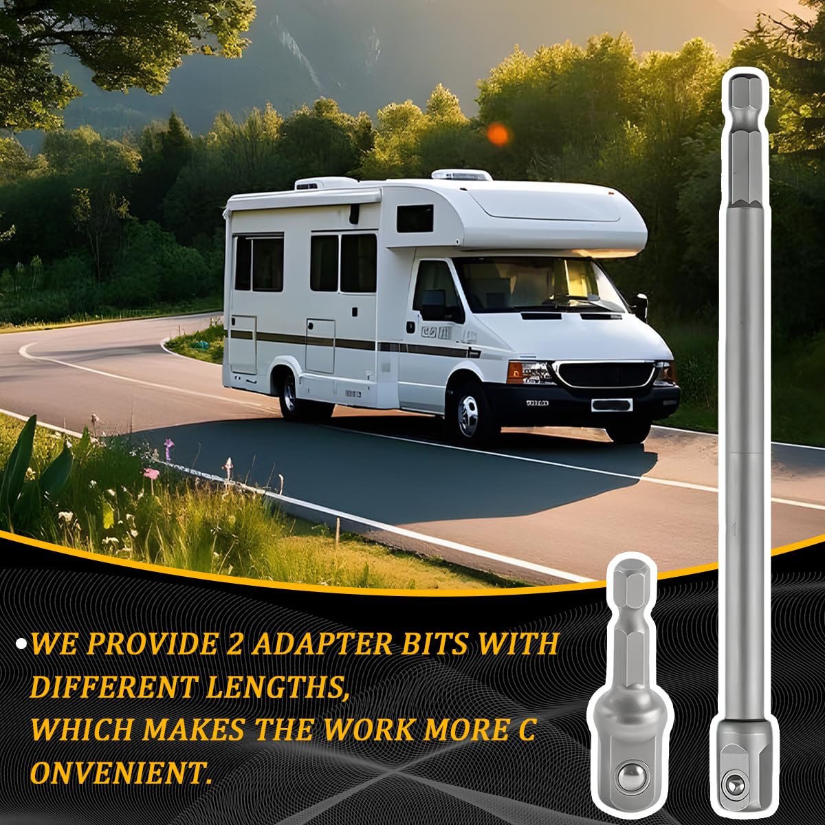 Trailer Scissor Jack Slotted Drill Adapter, Stainless Steel Vehicle T-Slot Drill Attachment with 2 Bits, Heavy Duty Automotive Stabilizing Jack Accessories, Universal Fit — Amazon image 4
