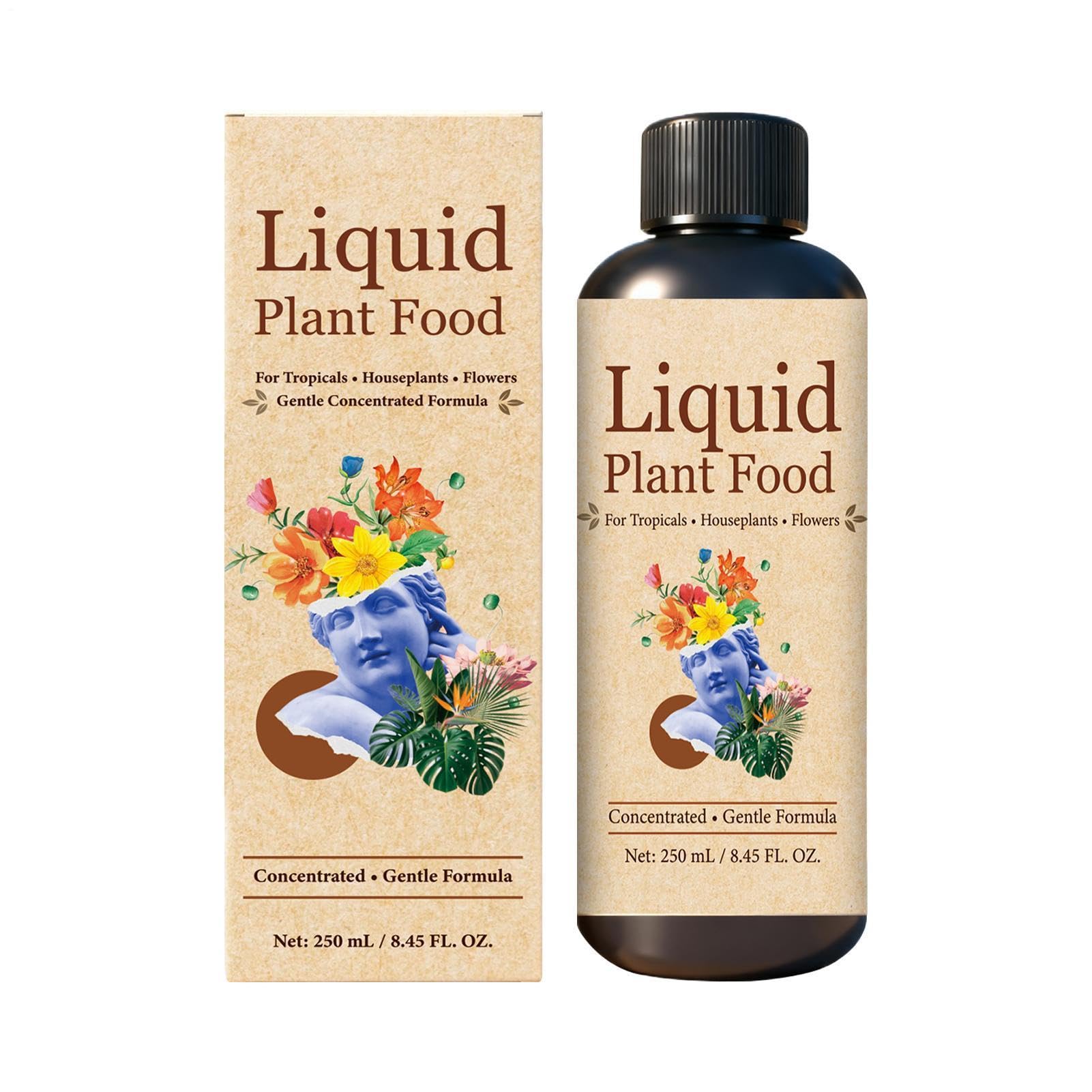 Abono Líquido para Plantas de Interior 250 ml Nutrientes Orgánicos para el | Fertilizante para Plantas de Interior para Orquídeas, , Bonsáis, Flores, y Jardín Exterior