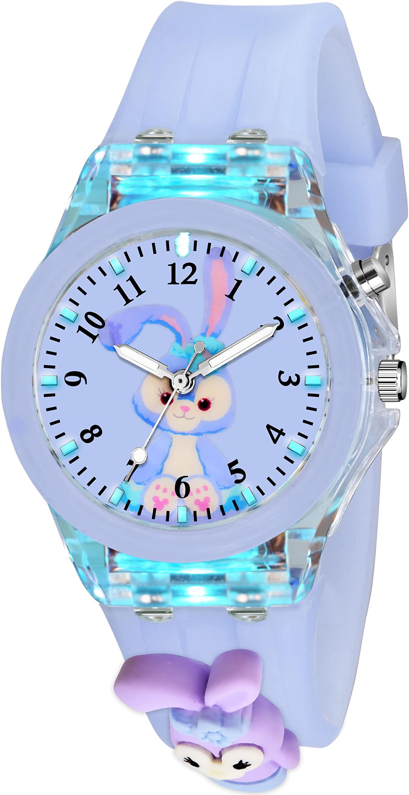 SWADESI STUFFCute Cartoon Wrist Watch Colorful Lights Rubber Band Analog Watch for Girls