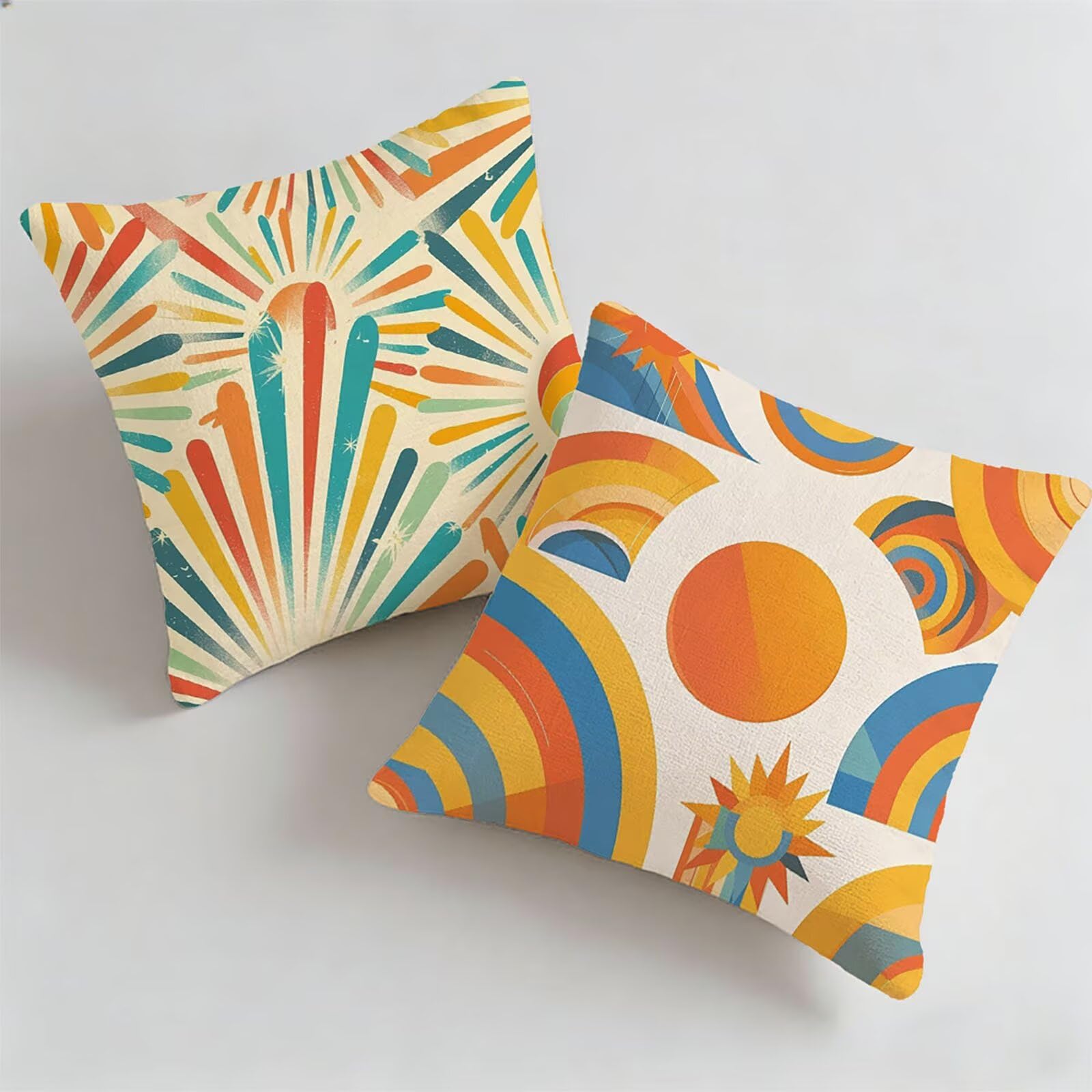 Housse coussin extérieur imperméable 65x65 orange contre pluie et taches