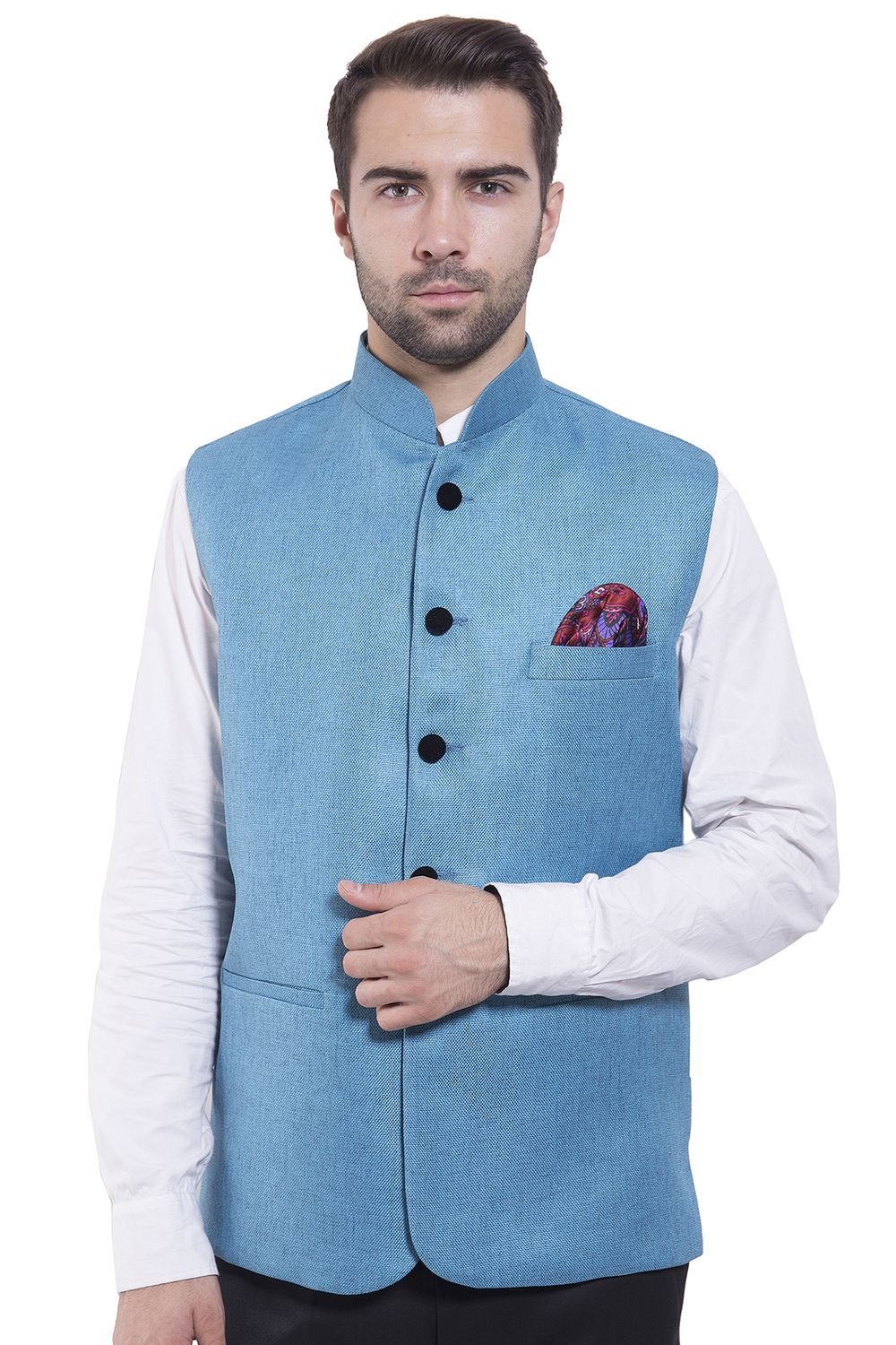 wintage Men's Rayon Modified Bandhgala Festive Nehru Blazer-picture-27