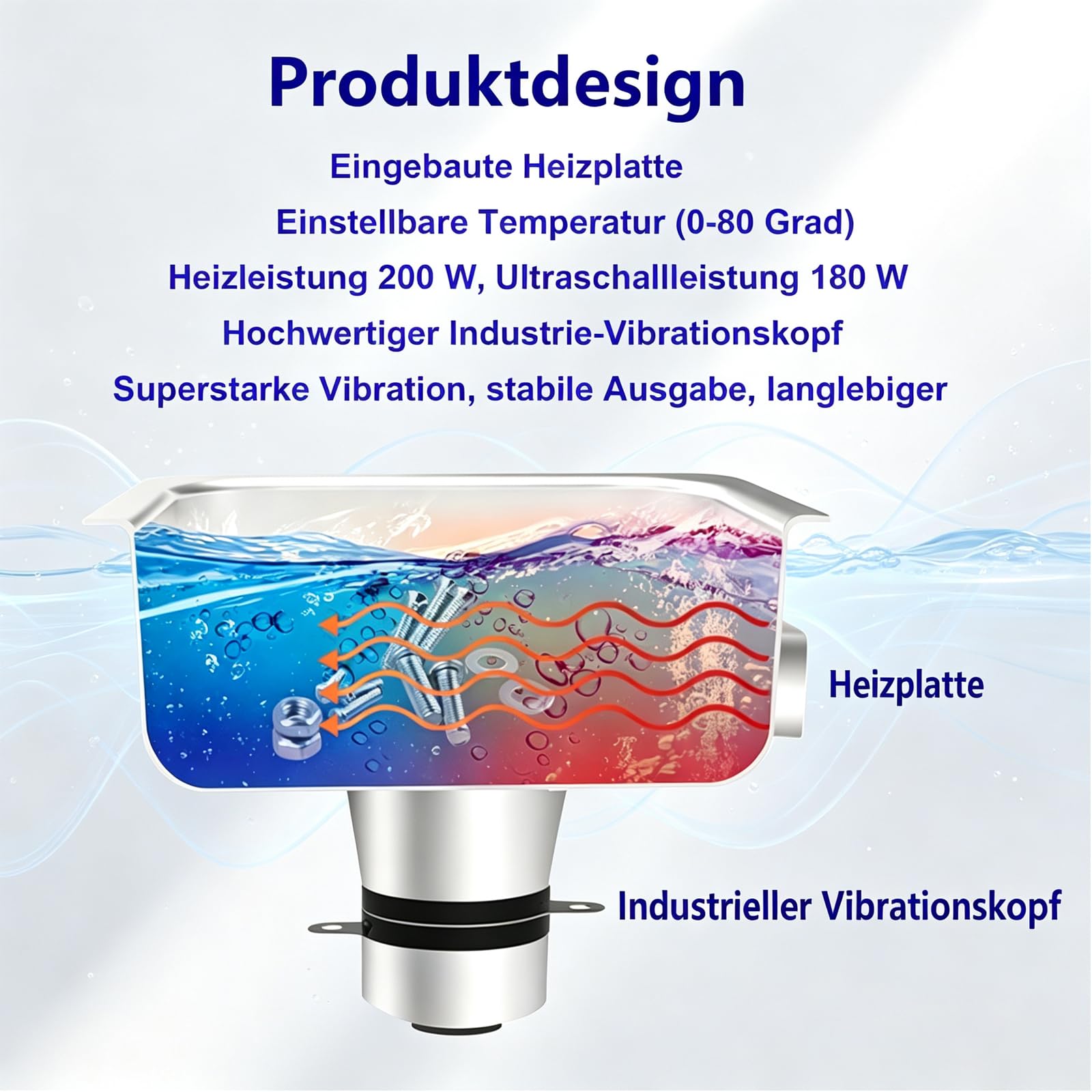 Ultraschallreiniger 6L, Reiniger ultraschallgerät Ultraschallreinigungsgerät Ultrasonic Cleaner, Heizung Digital Timer, fur glasses Jewellery False Teeth Coins, Reinigungshandschuhen Reinigungskorb