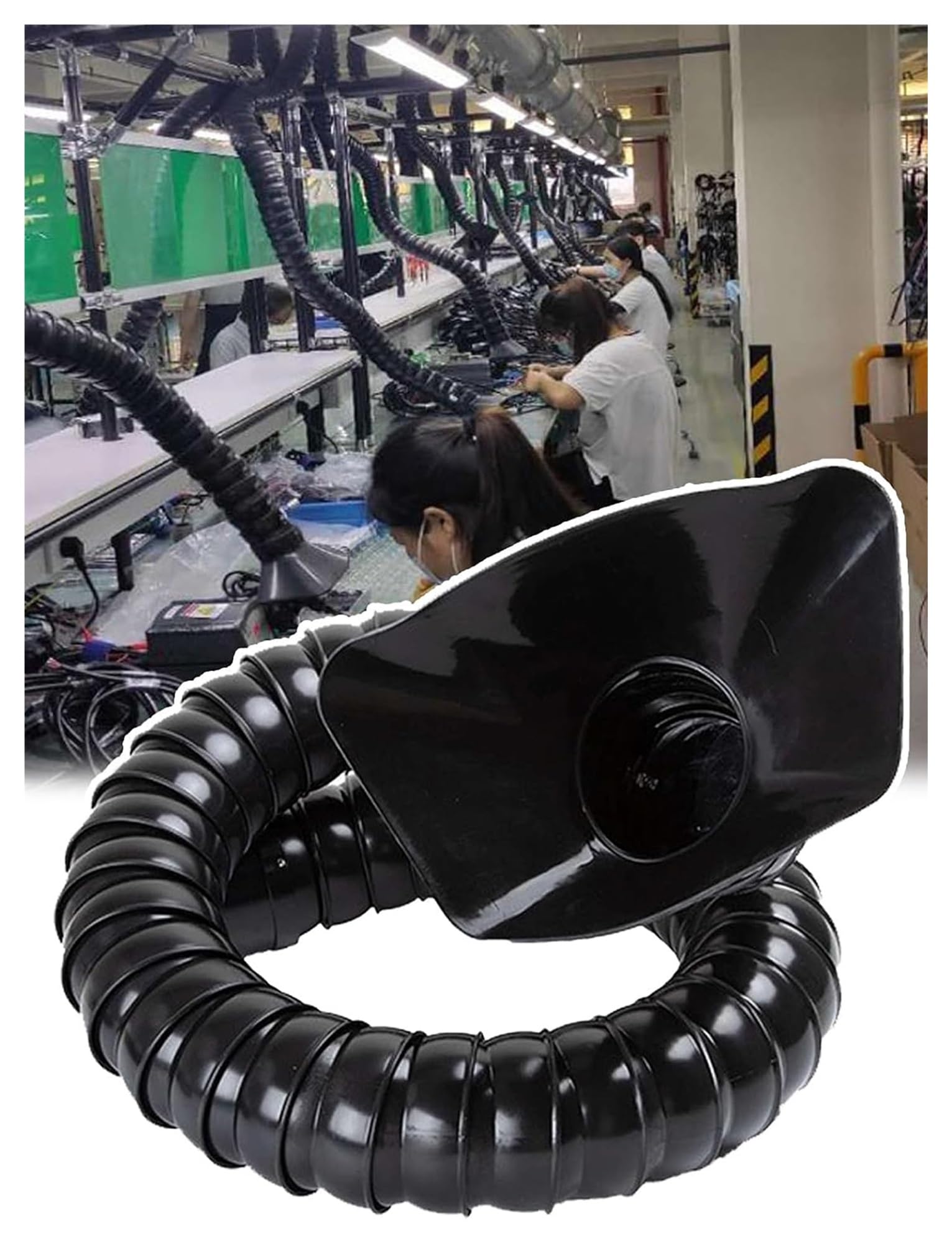 LVSEWOA Adjustable Fume Extractor Arm for Soldering, 50mm/75mm Dia Smoke Absorber with 80-200cm Gooseneck(50mm-200cm/78.7in)