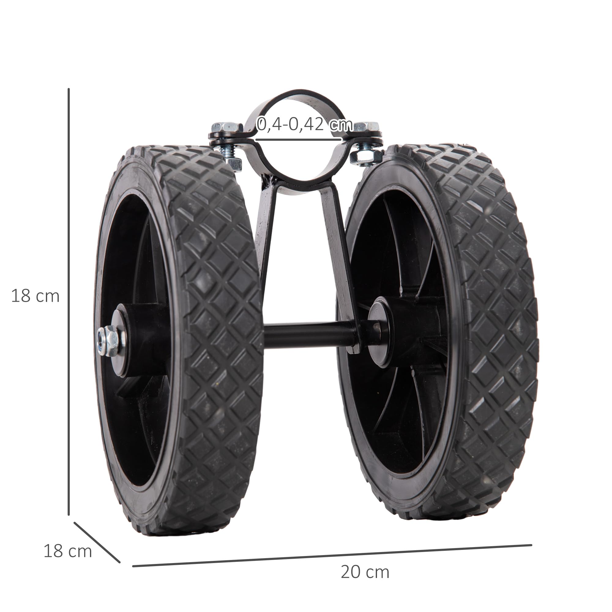 Outsunny Kit de roue de hamac résistant aux intempéries - Roue de support universelle portable pour support de hamac - 20 x 18 x 18 cm - Noir