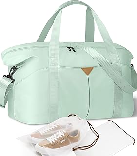 Duffle Bag for Travel, Carry-on Travel Bag with Trolley Sleeve, Sport Gym Bag for Women, Overnight Bag for Men, Hospital Bag for Labor and Delivery (Green)