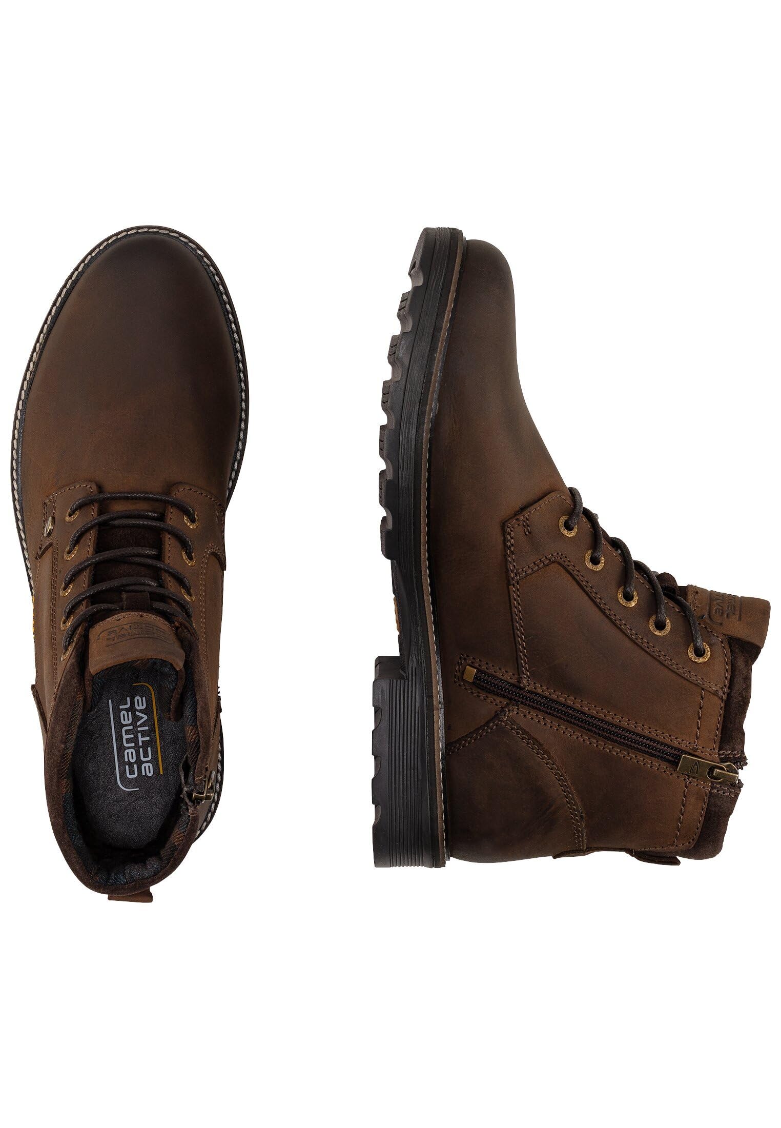 camel active Men's Herren Schnürboot aus Nubukleder Vom Rind Braun, Menswear-40 Fashion Boot, Brown, 6.5 UK