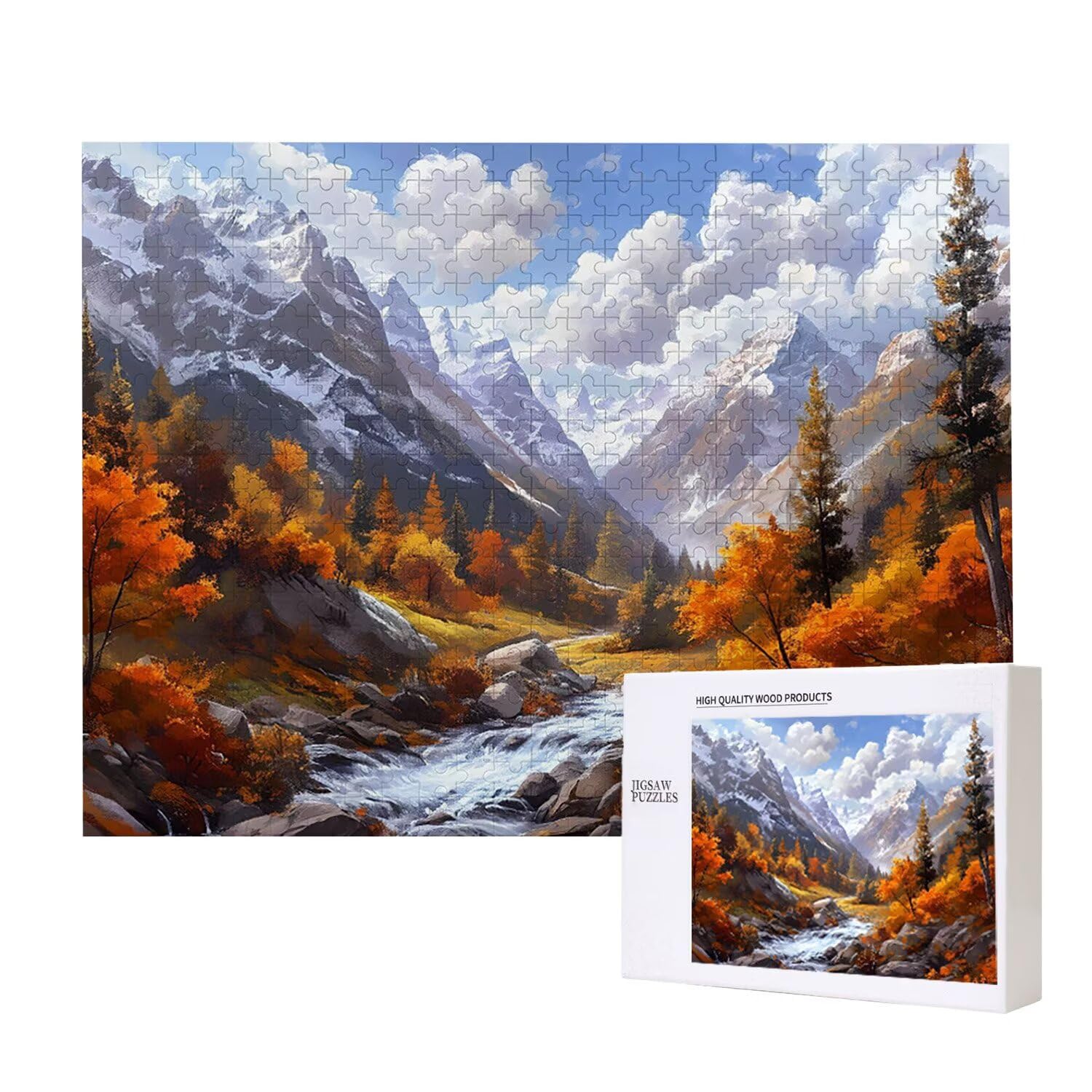 Drewniane puzzle dla dorosłych 1500 sztuk | Krajobraz górski | Zabawki edukacyjne | Puzzle dla dorosłych i dekoracje rodzinne | Rozmiar 87 x 57 cm | Prezent dla dorosłych | Prezenty świąteczne
