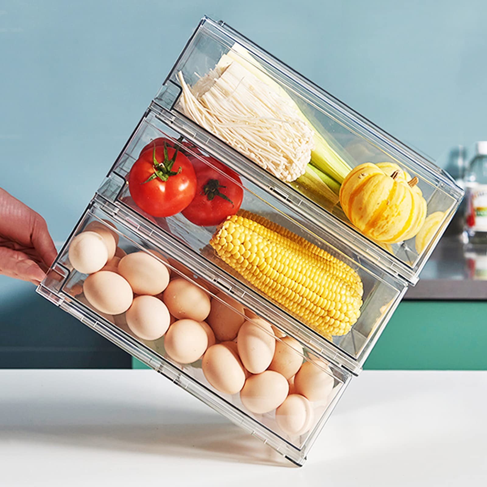 Confezione da 4 contenitori per frutta e verdura, contenitori per frigorifero, riutilizzabili per la conservazione degli alimenti | Leroy Merlin