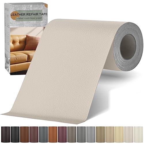 Miniatura 7 de Parche de reparación de cuero autoadhesivo de 4 x 63 pulgadas, kit de reparación de cuero de vinilo para muebles, cinta de reparación de cuero para