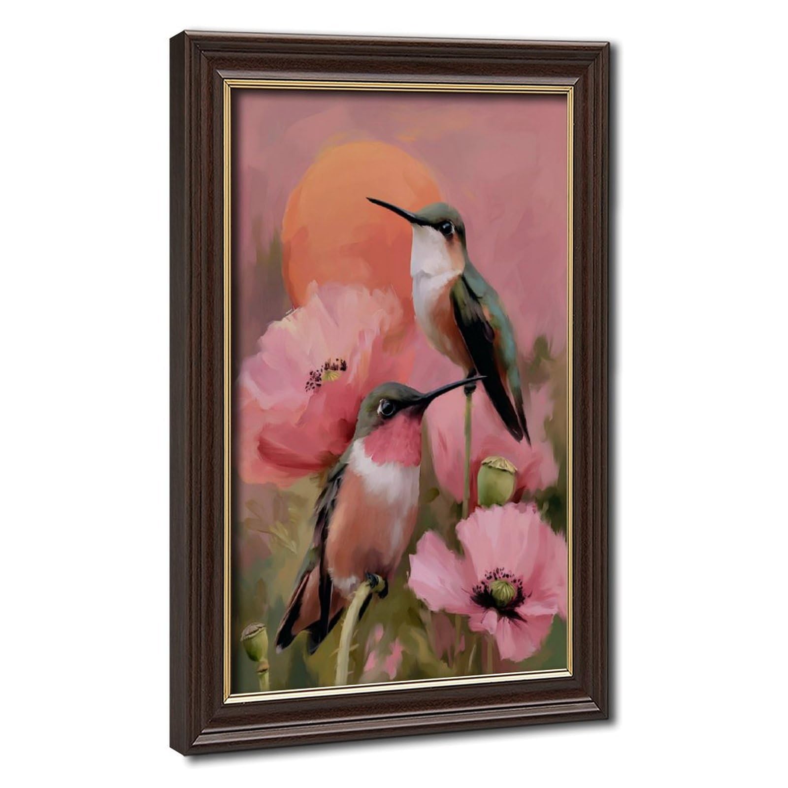 Bareronor Pink Hummingbird Canvas Poster for Dorm Room Decor Gift
