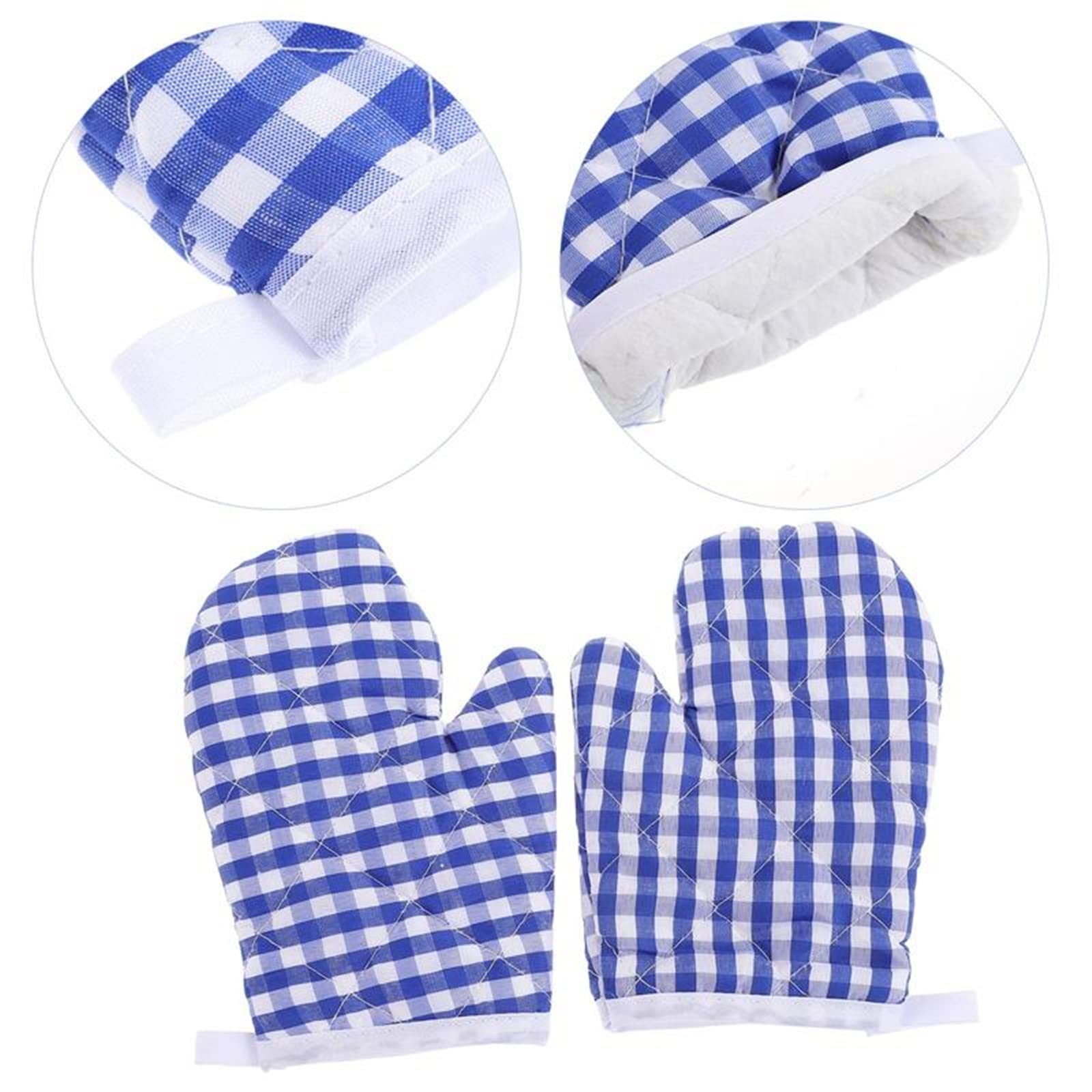 Gants résistants à la Chaleur, Gants en Polyester for Micro-Ondes, Gants de Cuisine et de pâtisserie for Enfants(Sky Blue)