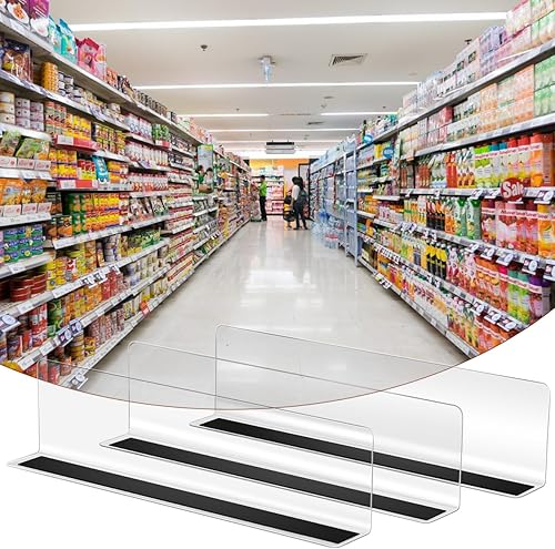 Miniatura 5 de Baluue 6 separadores de estantes de plástico con magnético, divisor de estante de armario, organizador de tablillas separador para almacenamiento