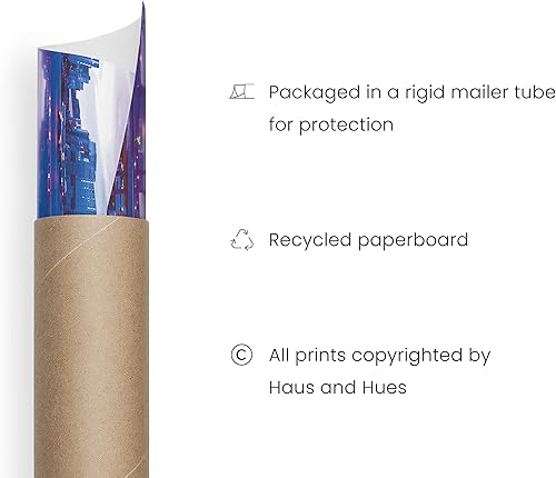 Miniatura 9 de RipGrip - Póster decorativo de estilo moderno (ciudad asiática con luces de neón), para decorar dormitorio o sala, de 12 x 16 pulgadas, sin marco