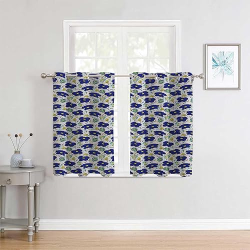 Cortinas De Cocina Modernas Doodle Grommet Short Accordion Room Divider Boho Drapes 72Inch Width by 85Inch Length,2 Panels