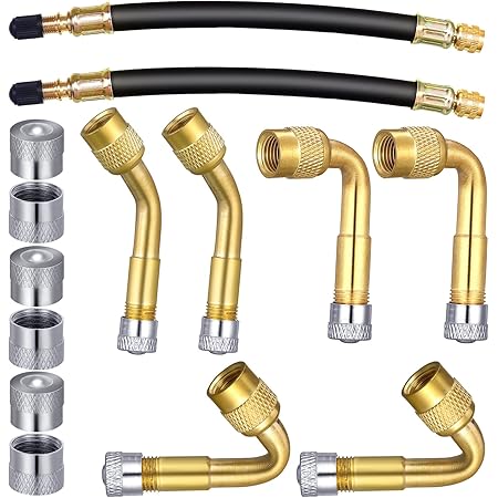 Ventilverlängerungen 45 Grad - Einfaches Reifenaufpumpen Für Auto & Motorrad