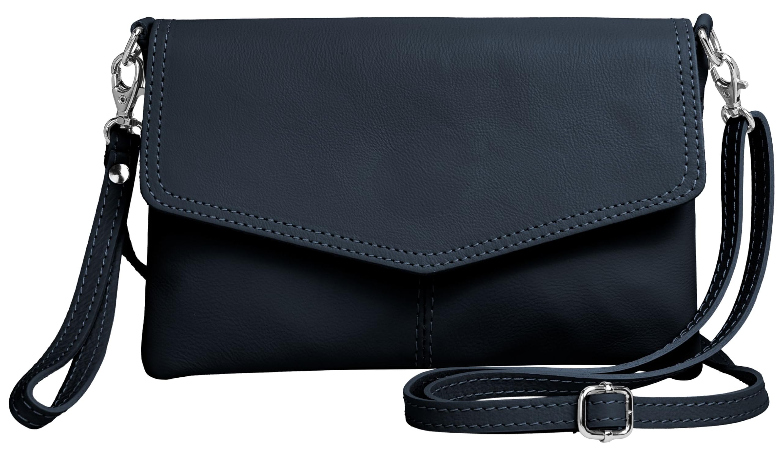 Caspar Elegante Leder Clutch Abendtasche aus samtweichem Nappaleder Damen Umhängetasche - PREMIUM LINE - Modell No.322 - Made in Italy