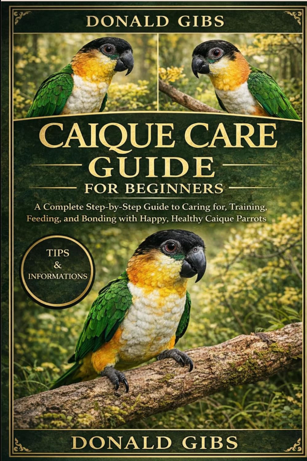 CAIQUE CARE GUIDE FOR BEGINNERS: A Complete Step-by-Step Guide to Caring for, Training, Feeding, and Bonding with Happy, Healthy Caique Parrots.