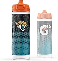 Vista 18 de Gatorade Gx NFL - Botellas antideslizantes para apretar, 30 onzas líquidas, sistema de hidratación Gx Miami Dolphins