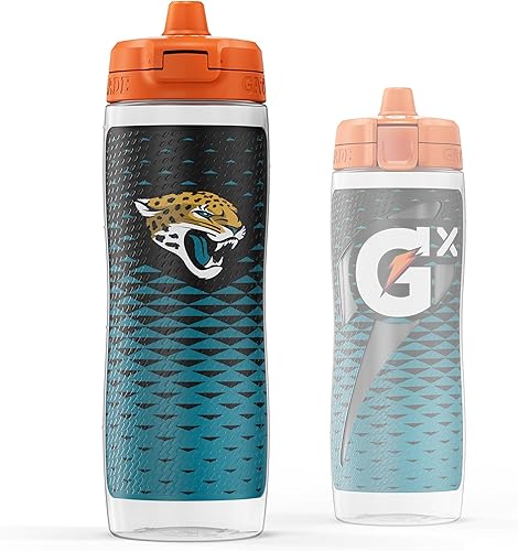 Miniatura 18 de Gatorade Gx NFL - Botellas antideslizantes para apretar, 30 onzas líquidas, sistema de hidratación Gx Miami Dolphins,Baltimore Ravens,Buffalo