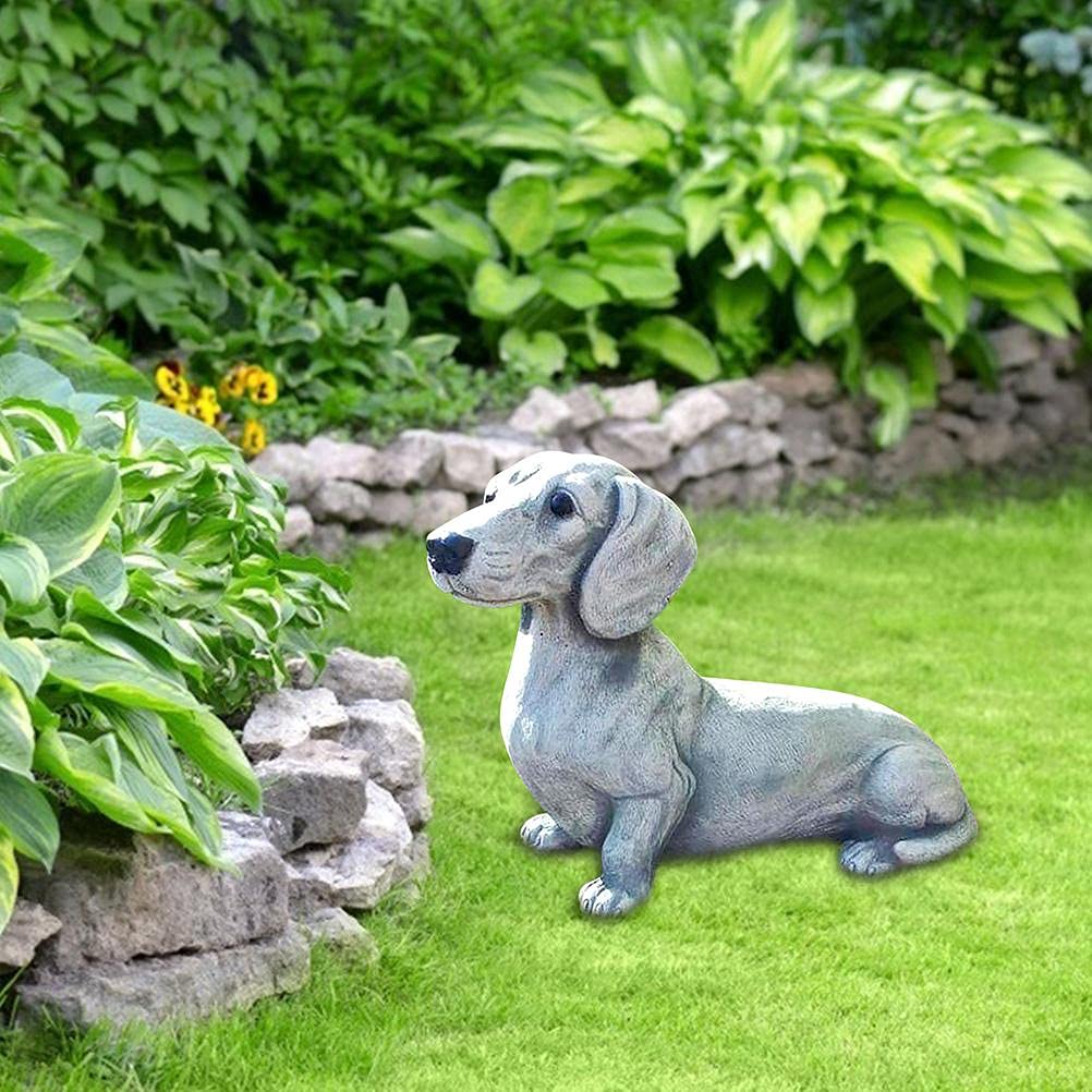 Statue Da Giardino A Forma Di Bassotto In Metallo - Confezione Da 2 | Decorazioni Esterne Resistenti Alle Intemperie, Nere, Per Prato E Patio