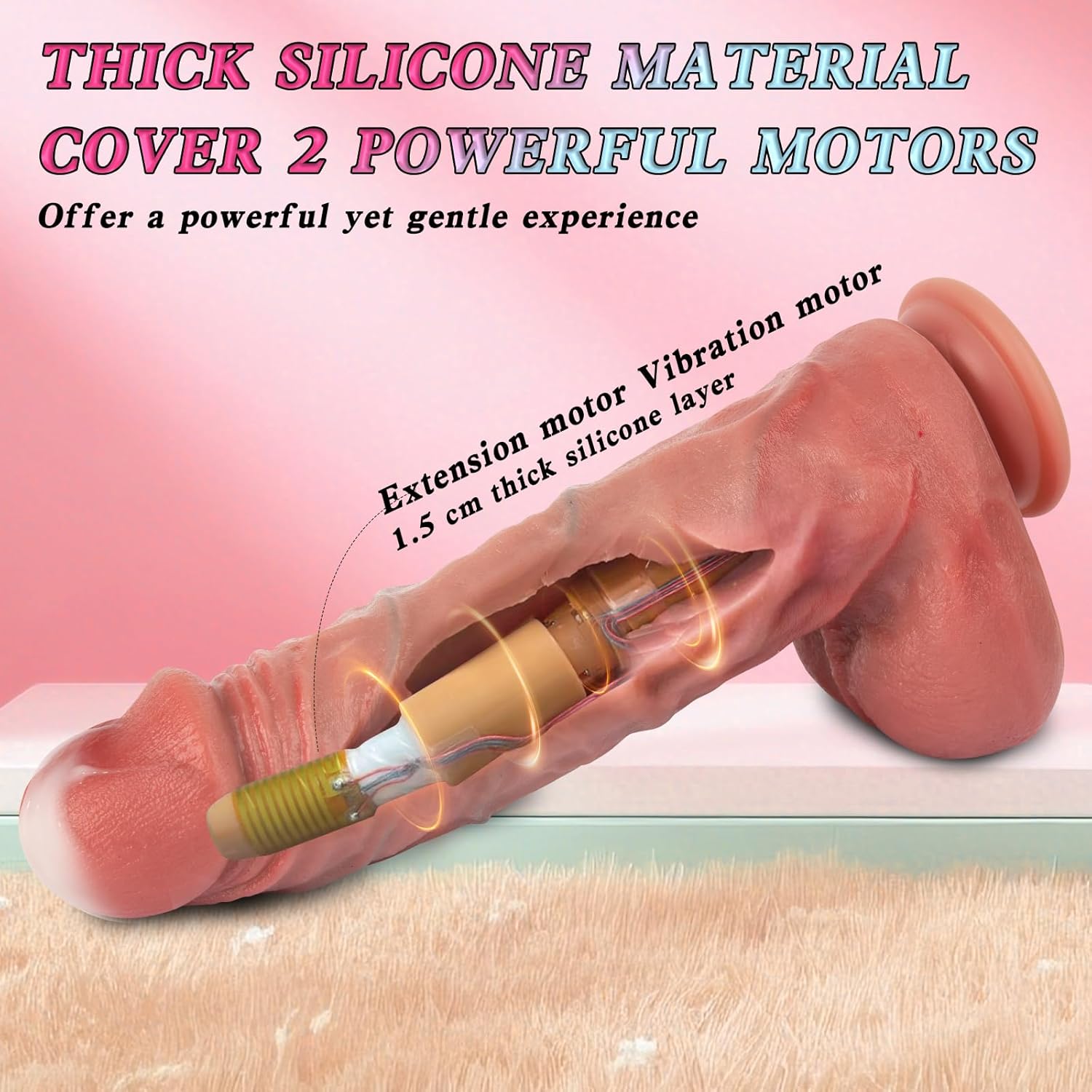 Thrusting Dildo Vibrator Sex Toys - 11" Huge Realistic Dildos with 3 Thrusting & 10 Vibrating Heating Modes for G Spot Anal Stimulation, Suction Cup Dildo Vibrators Adult Toy for Women Men Couples