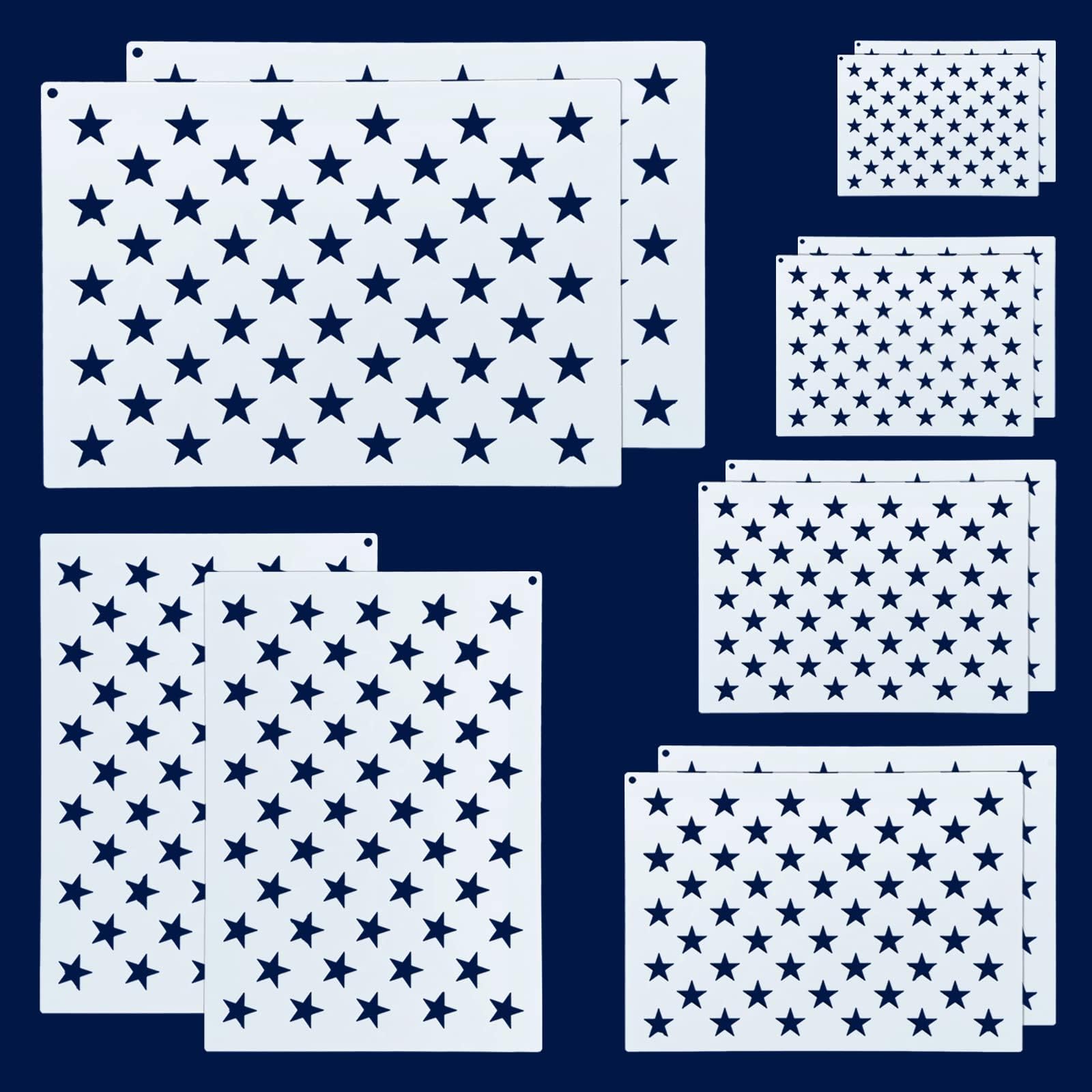American Flag 50 Star Stencil Template 6 Pack3 Sizes 