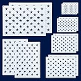 WISYOK 12 Pieces American Flag 50 Star Stencil Templates, 6 Sizes American Flag Templates, Ideal for DIY Crafts Design, Independence Day Project, American Flag Projects
