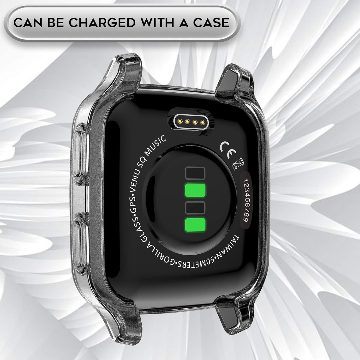 seltureone 3 pack compatible for garmin venu sqvenu sq 2 protector case heavy duty overall full body protective tpu anti scratch cover for garmin