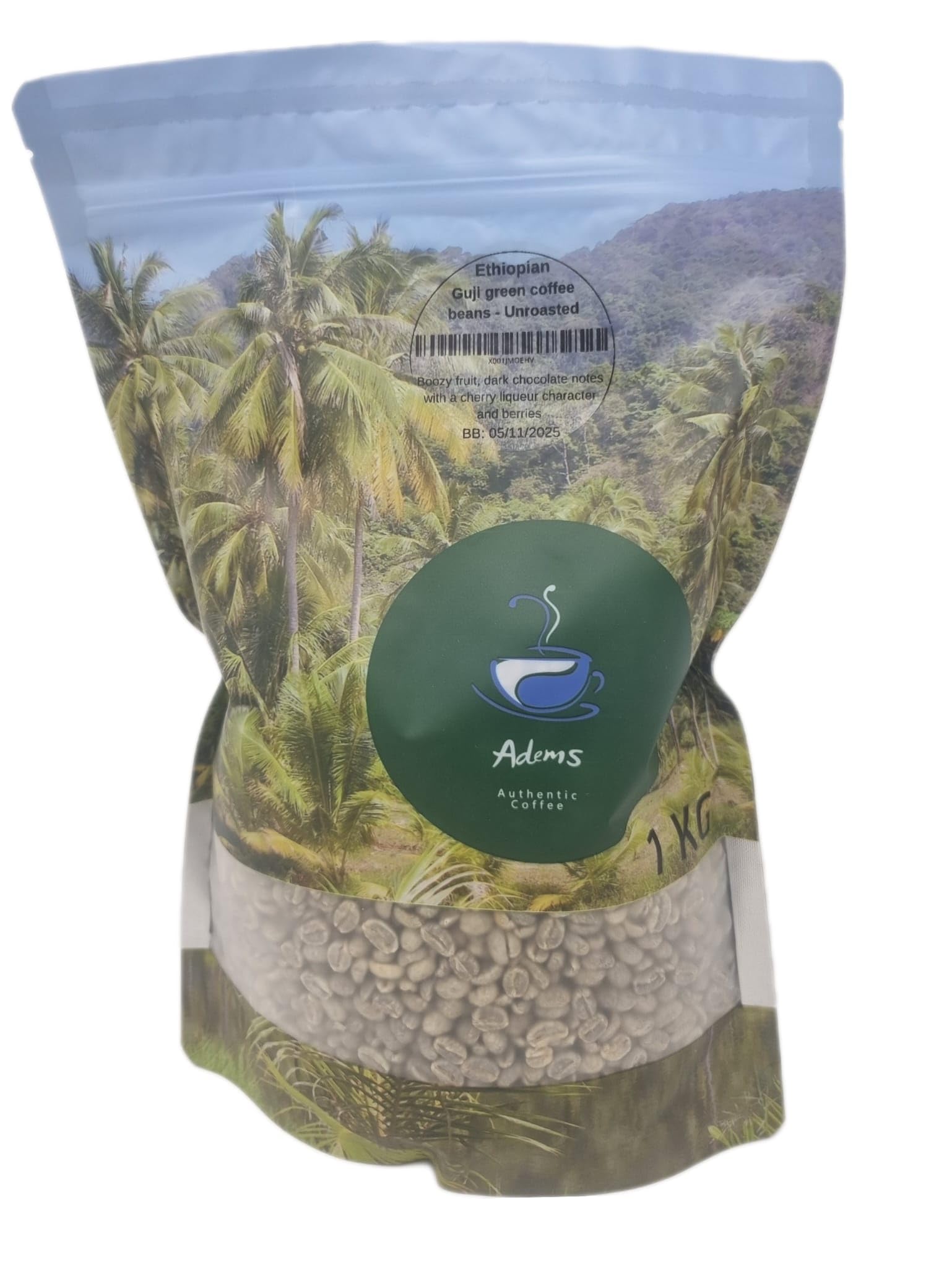Adems Guji etiope chicchi di caffè verde premium non tostati chicchi per la torrefazione domestica e aziendale (Guji)