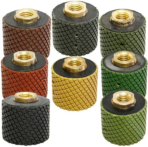 Rueda de tambor de pulido húmedo de diamante de 2 pulgadas y 2 pulgadas, 9 piezas de piedra, granito, mármol, vidrio, hormigón, agujero de