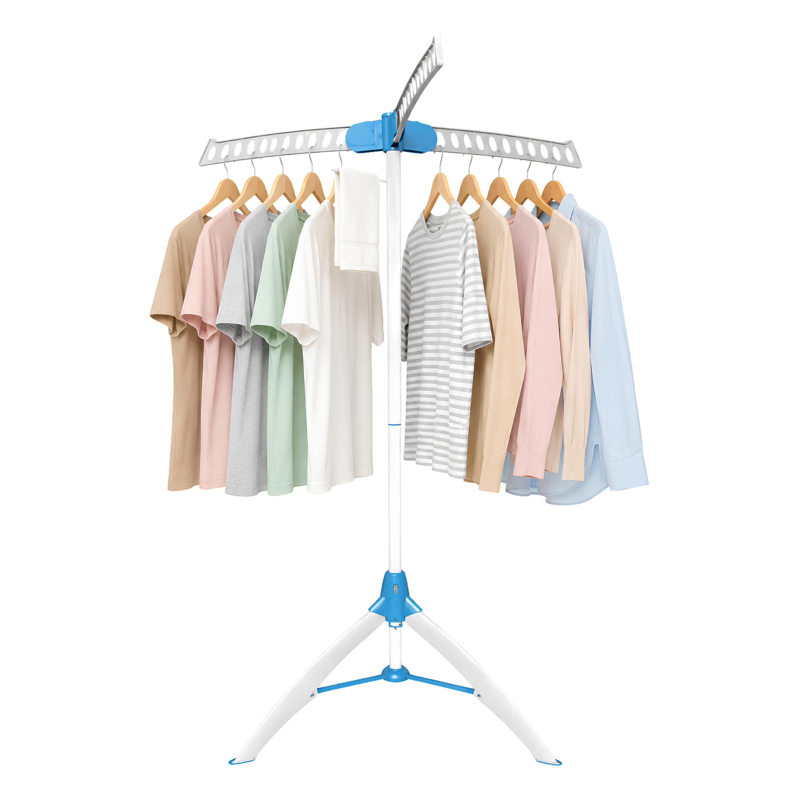SALTEASY Clothes Drying Rack with 3 Rotatable Arms for Hangers, Folding Clothes Hanger Rack Space Saving Tripod Laundry Stand Holds Up to 33 Hangers, for Drip Drying Ironing & Airing