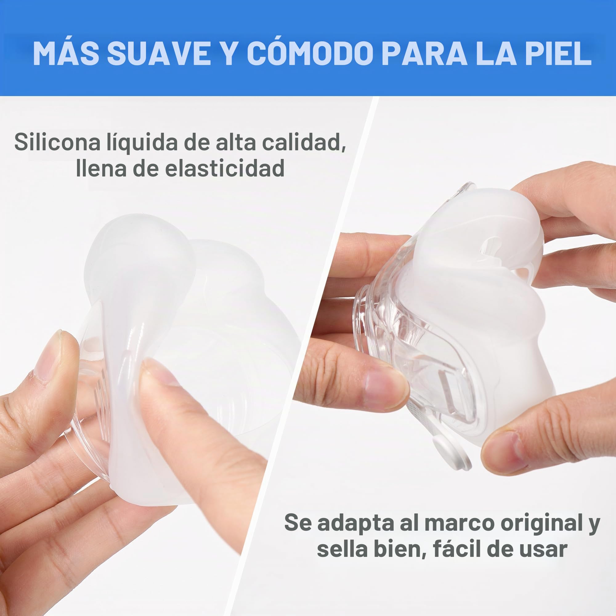 2 Paquetes de Almohadillas de Repuesto (M) para Airfit F30, Rango de Tamaño de 1,3 a 1,9 Pulgadas, Compatibles con la Montura Original (M)