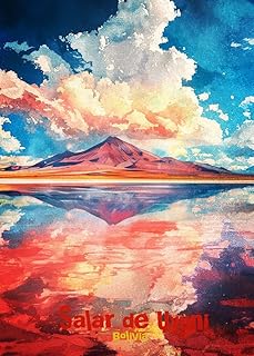 Salar de Uyuni Bolivia Vintage Travel Metal Tin Sign Retro Landscape Wall Art Rustic Home Office Decor Salt Flat Poster 8x12 Inch