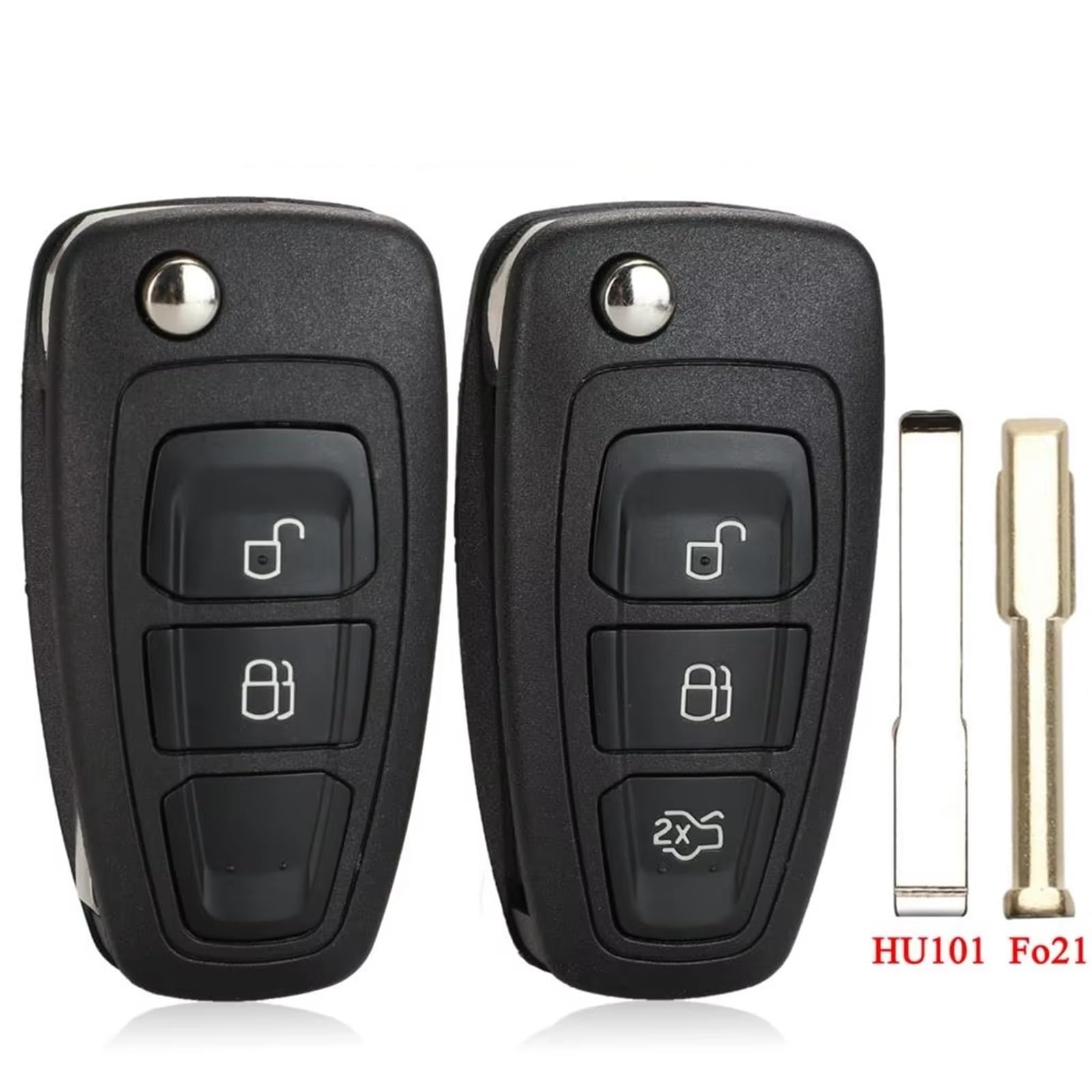 Compatible Con Ford Para Focus 2011 2012 2013 2014 2015 2016 2017 2018 1 Pieza 3 Botones Reemplazo De Carcasa Llave A Distancia Coche(3 Buttons HU101)