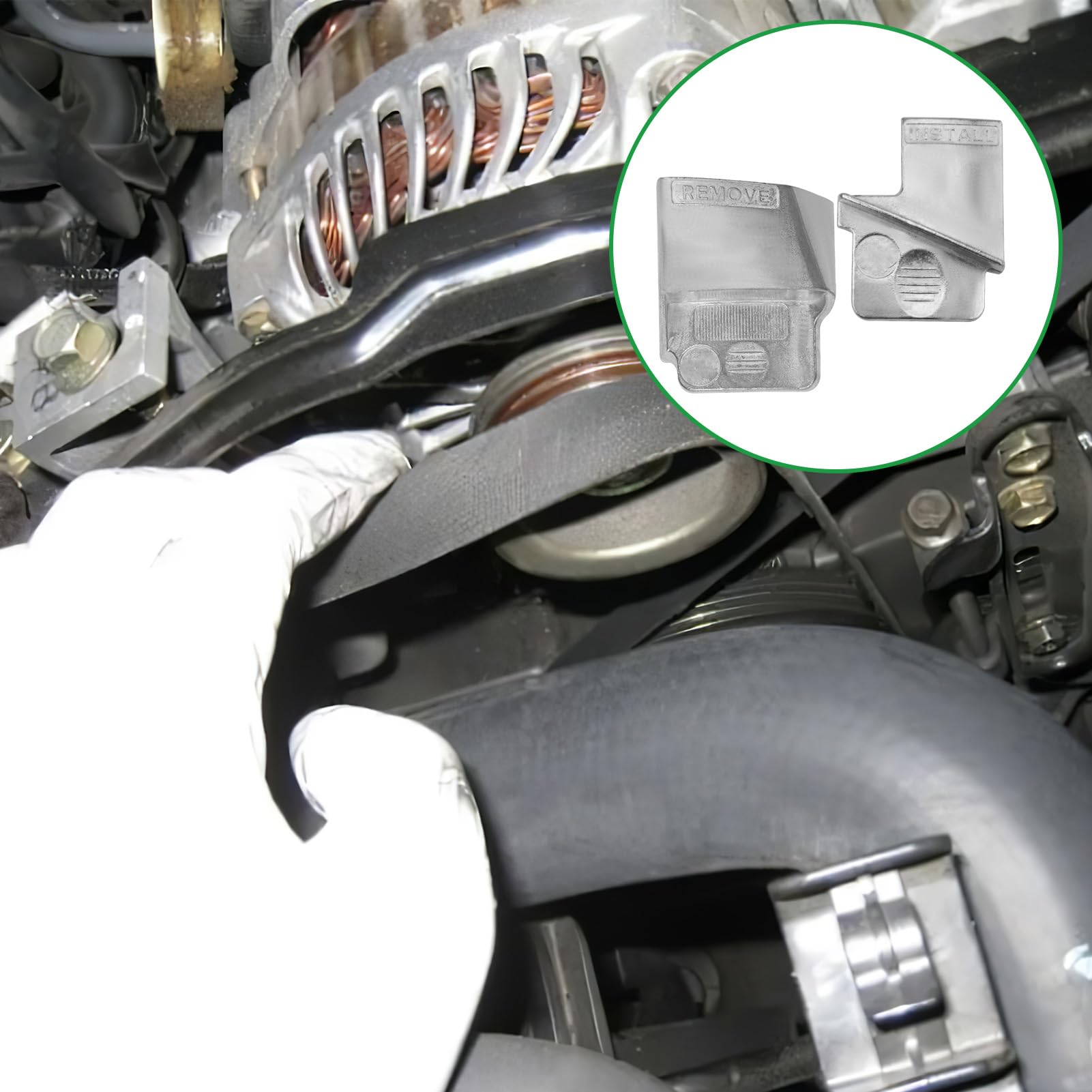 2 Pezzi Strumenti in Metallo per Rimozione e Installazione di Cinghie Elastiche Auto, Strumento di Montaggio e Smontaggio Cinghie Elastiche, Dispositivo di Collegamento per Cintura Elastica