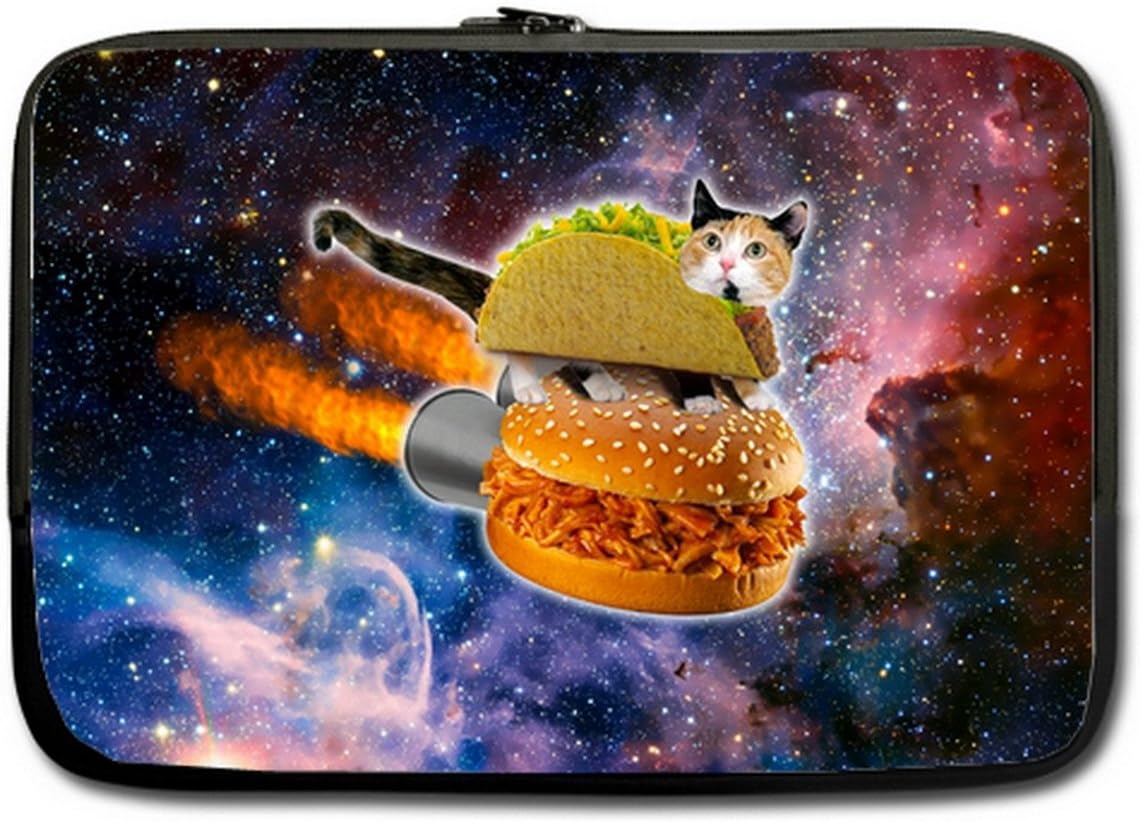 Computer Accessories one side 13''-13.3''laptop sleeve Space Cat Image Logo