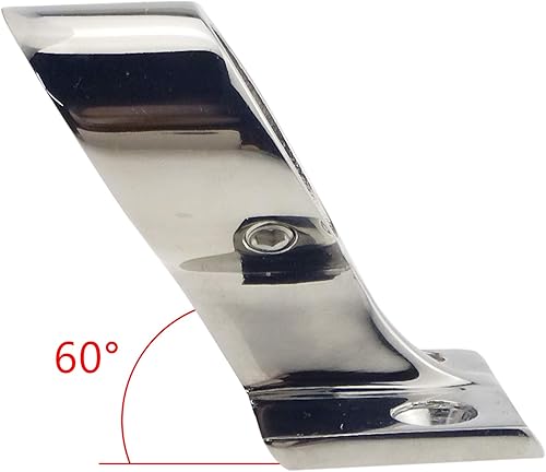 Miniatura 12 de NRC&XRC Barandilla de acero inoxidable 316, extremo derecho de 60°/centro/elevación frontal para tubo de 7/8 pulgadas OD Marine Boat Yacht Extremo