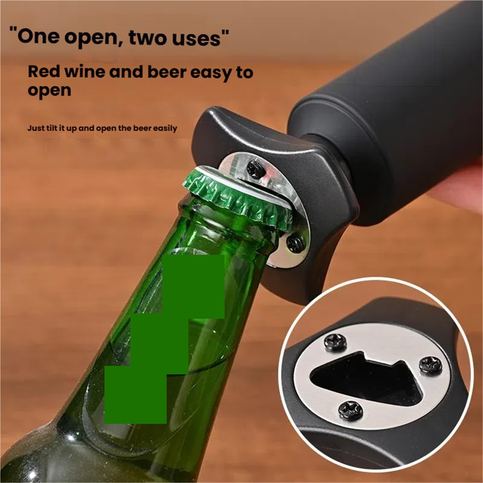 Otwieracz do Butelek, Wielofunkcyjny otwieracz do butelek czerwonego wina i piwa na imprezy spotkania Uniwersalny(Rot)
