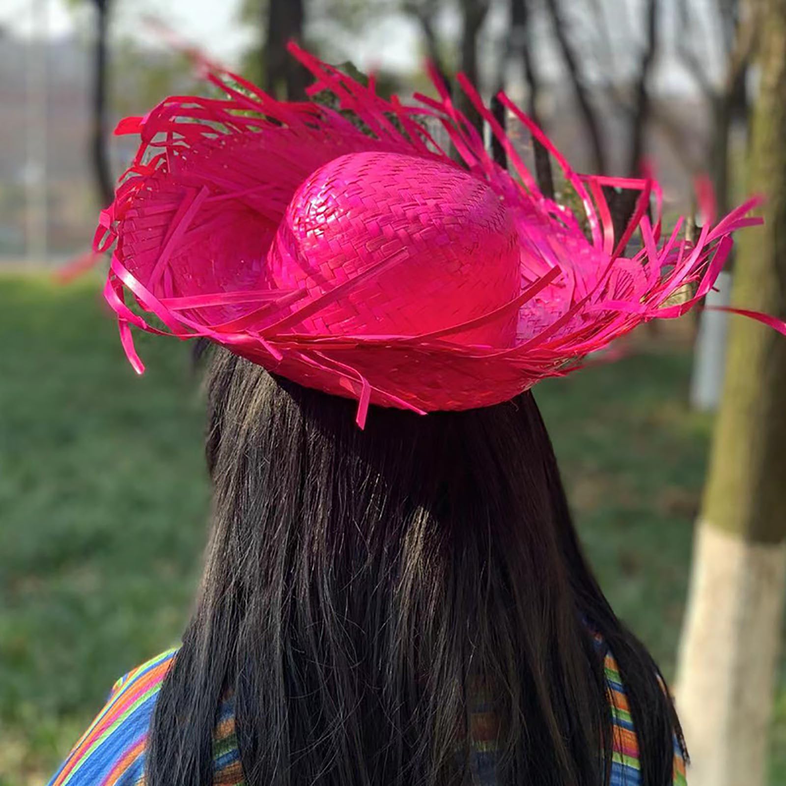 Straw Hat Hawaii,Beach Party Hat Costume,Straw Beach Hat - Party Headwear,Beachcomber Hats for Women Men,Hawaiian Luau Hillbilly Farmer Cap for Summer Themed Party Props Decor Accessories