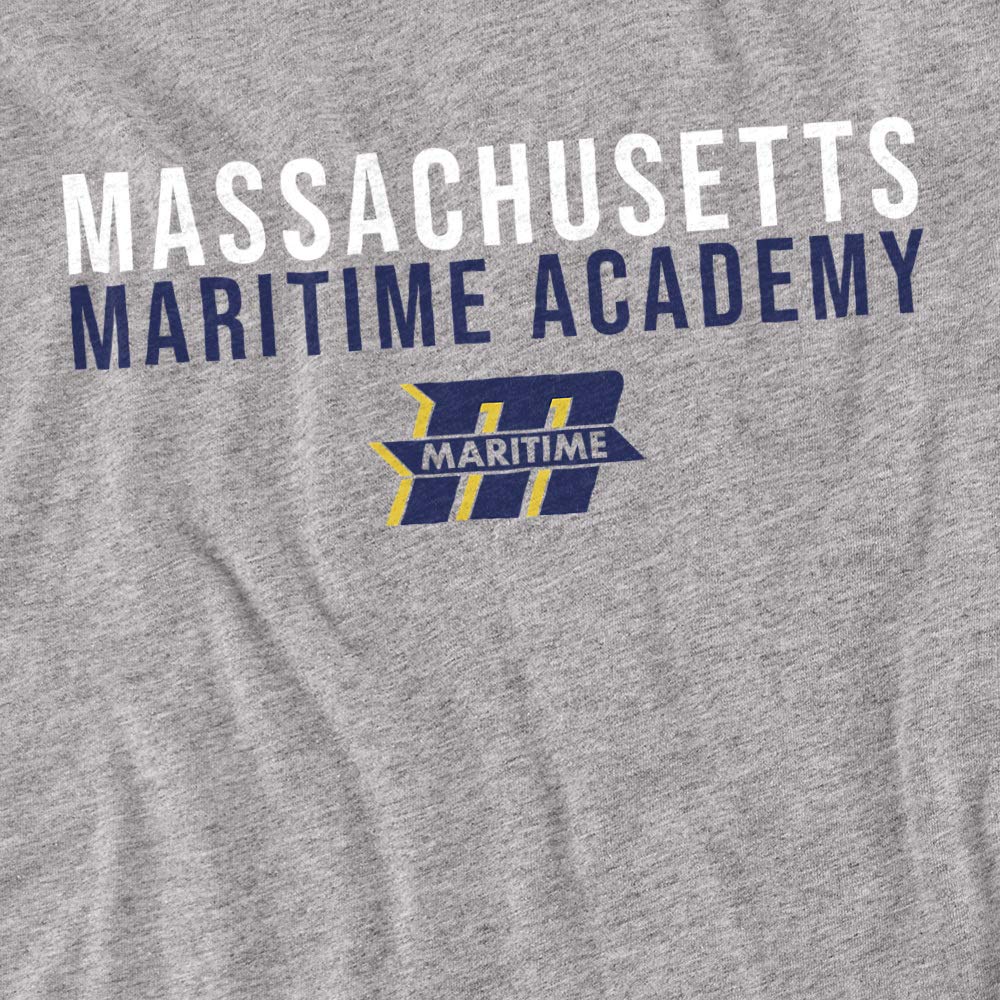 Massachusetts Maritime Academy Official Stacked Women's T Shirt, Athletic Heather, Large