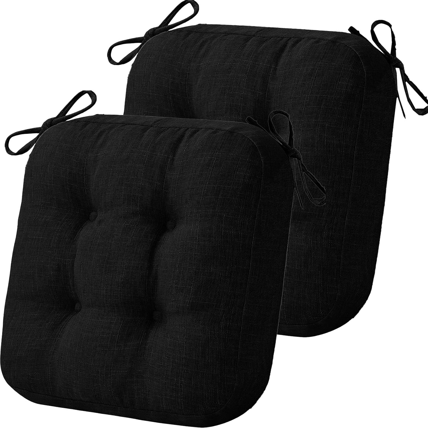 Coussin de Chaise Carrés Lot de 2/4/6, Galette de Siège Antidérapant avec Attaches for Cuisine, Salle à Manger, Bureau, Bar, Jardin, Intérieur et Extérieur(1,2pcs:35x35cm)